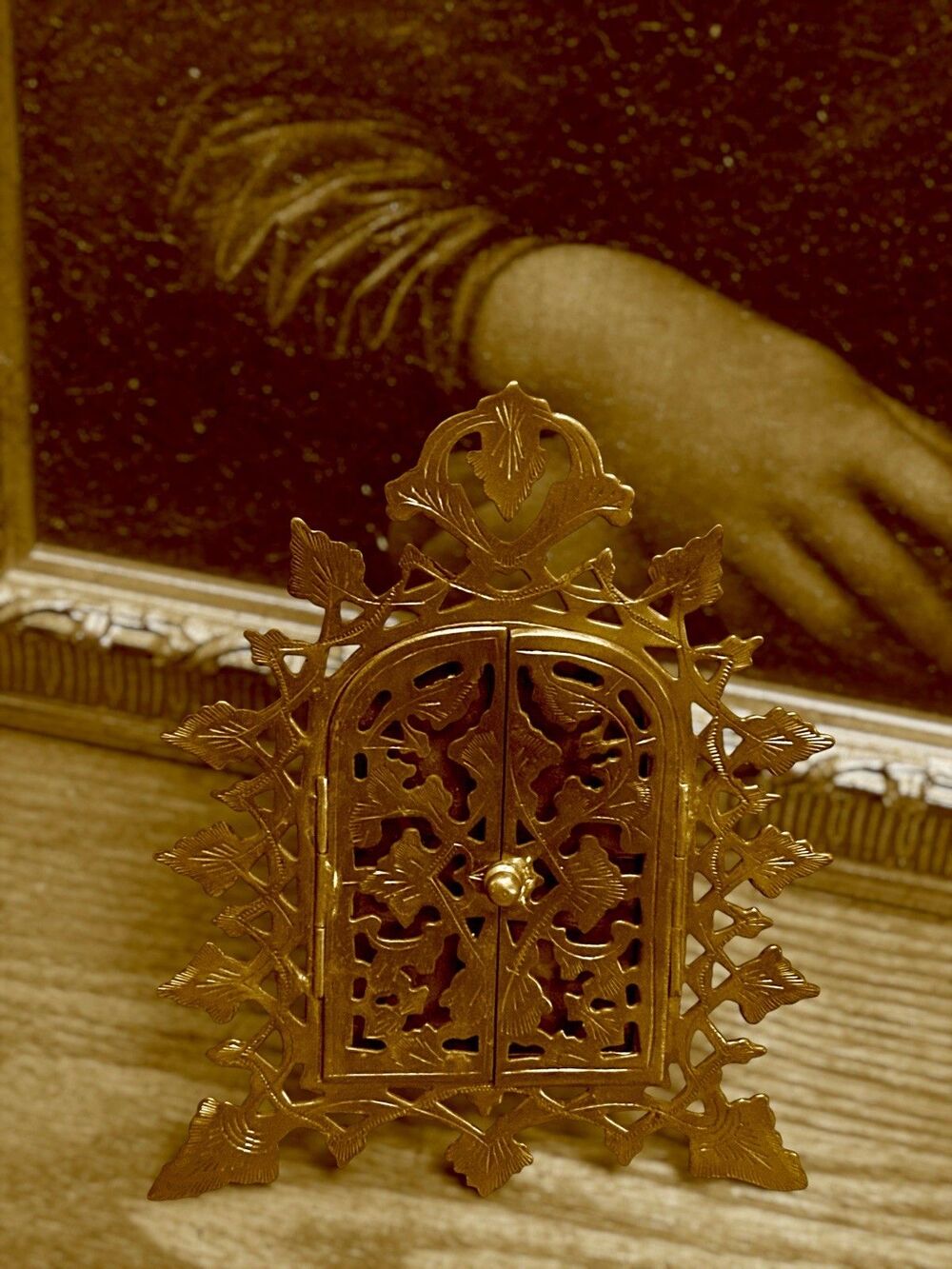 19th Century Moroccan French  Victorian Gothic Revival Style Easel Photo Frame H